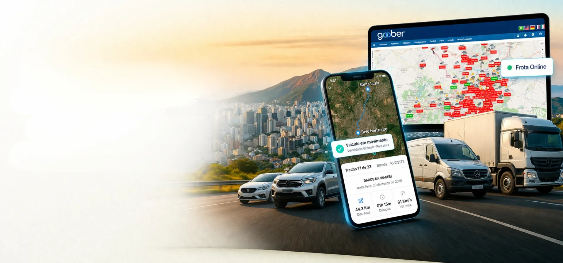 Sistema de rastreamento veicular e gestão de frotas em Belo Horizonte - GooberTec